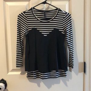 BCBG Black and White Top
